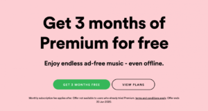 Spotify offer 3 months of free